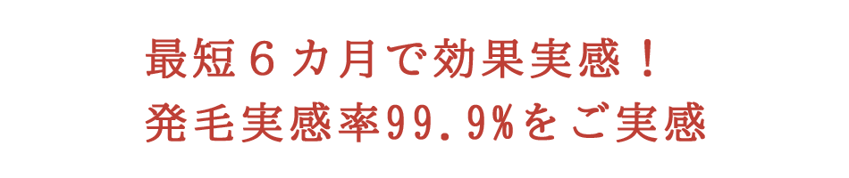 最短６か月で効果実感！初男う実感率９９．９％を実現